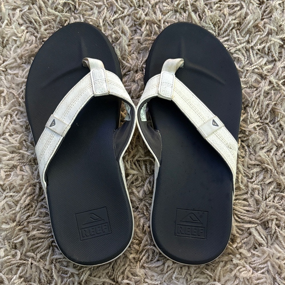Reef Black and White Flip Flops